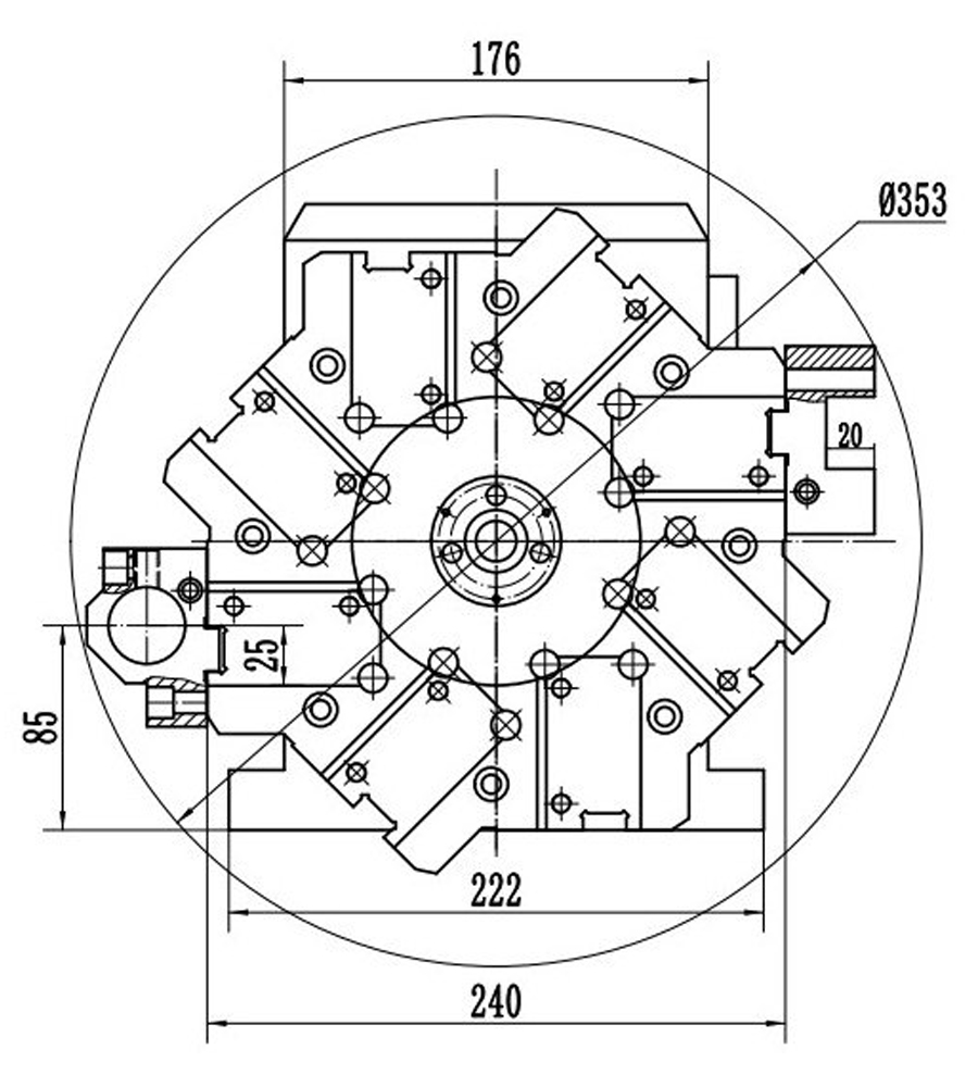 Схема револьверной головки XWD120-8